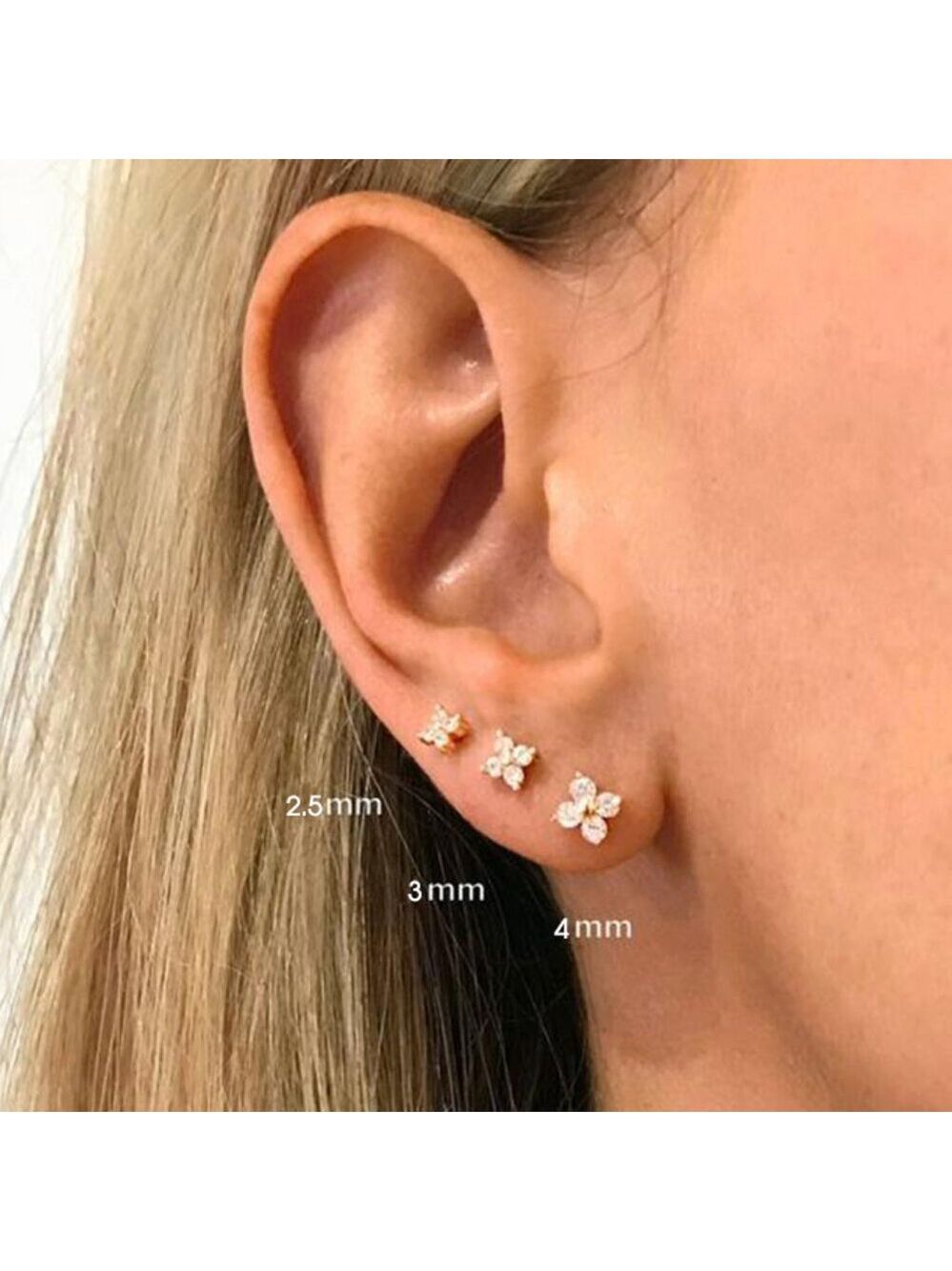 Clover Studs. These earrings are the perfect gift for yourself or your love one - Picture 3 of 6